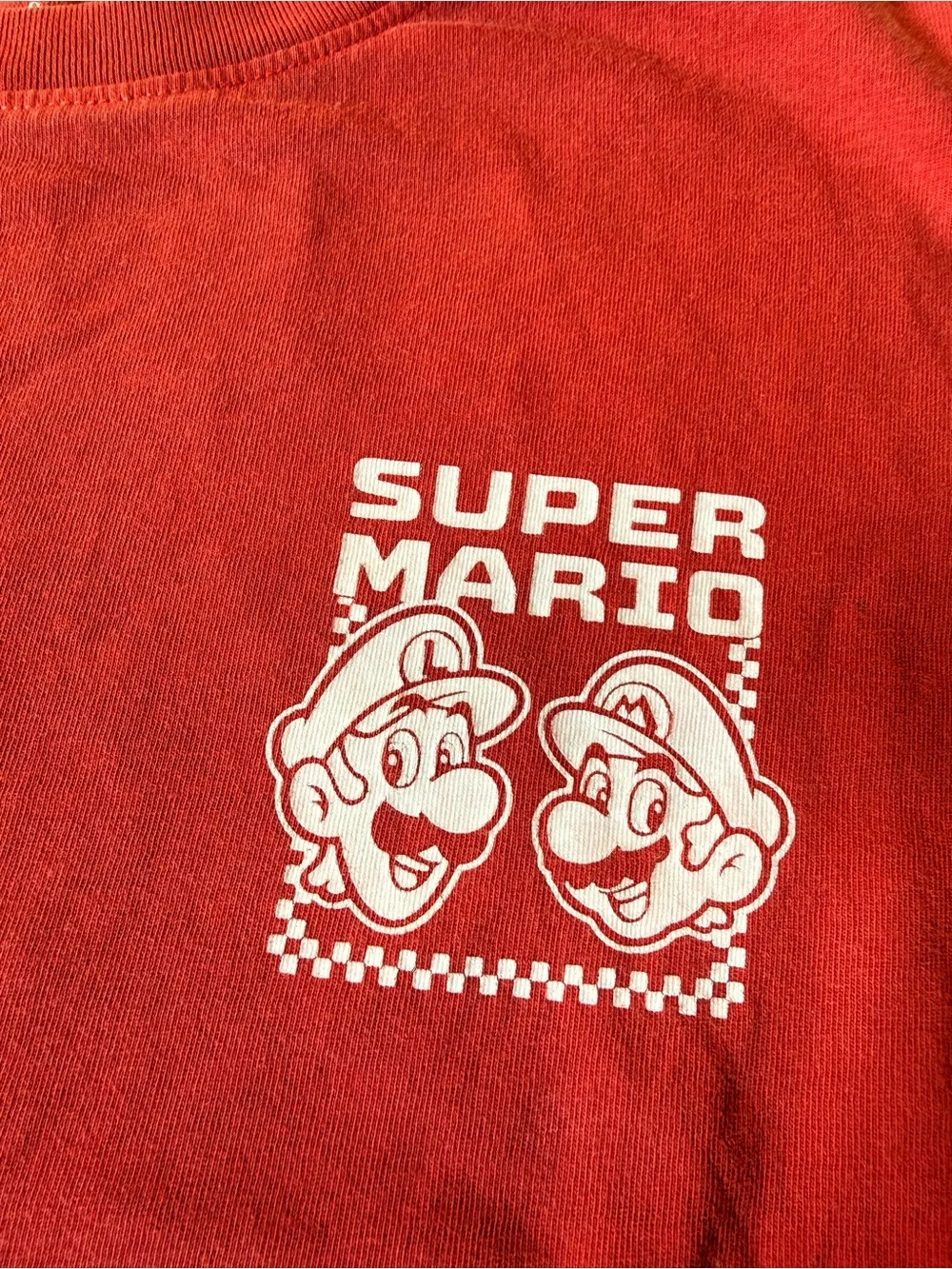 Blue Mario Kart Kids Hoodie with Red Super Mario Tee 6/7 Small